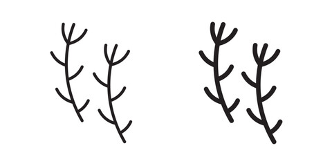 Pine Branches icon. tree needle , linear icon. Vector illustration with stroke and fill on a white background.