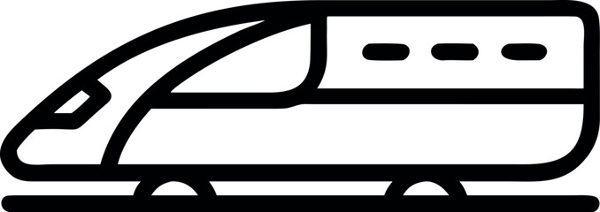 Train Side View Outline Icon Silhouette vector