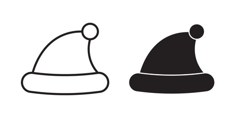 Santa Hat icon. Santa hat sketch icon for infographic, website or app. Vector illustration with stroke and fill on a white background.