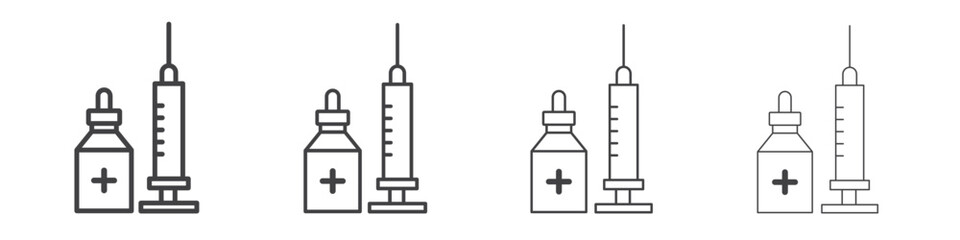 Vaccination icons vector graphics for web designs