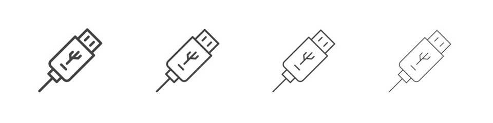 Usb icons vector graphics for web designs