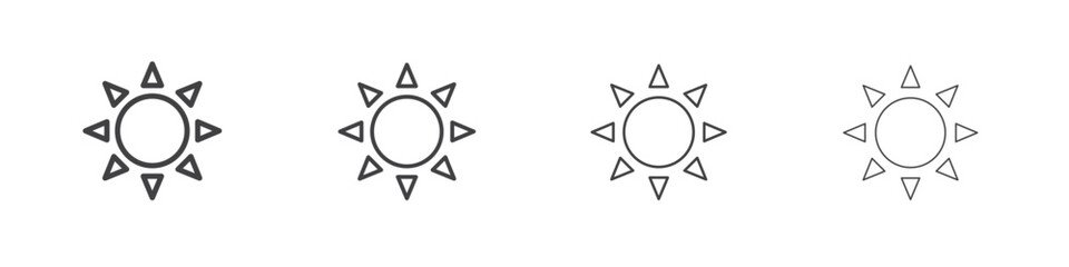 Sun icons vector graphics for web designs
