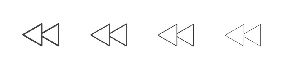 Rewind button icons vector graphics for web designs