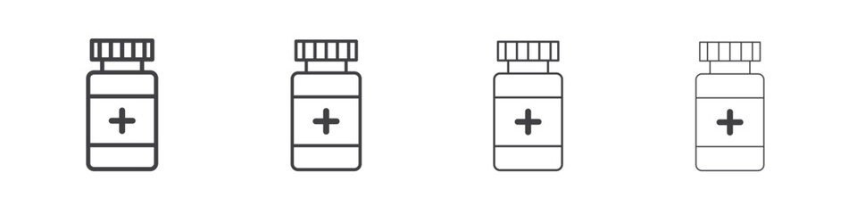 Pill bottle icons vector graphics for web designs