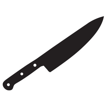 a black silhouette of a chef's knife