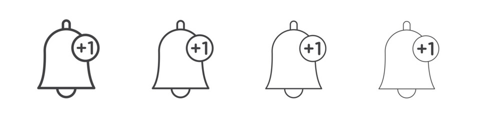Notification bell icons vector graphics for web designs