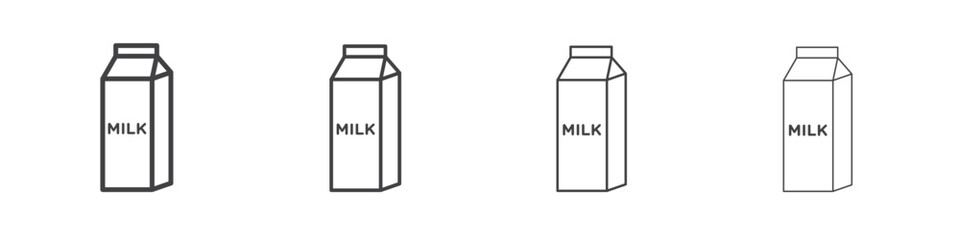 Milk carton icons vector graphics for web designs