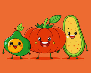 funny cartoon fruits