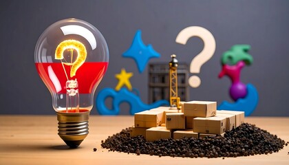 Illuminated question mark in a lightbulb