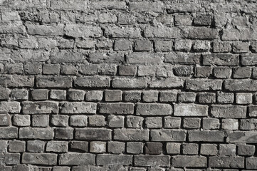 gray background, in the photo the texture of an old brick wall