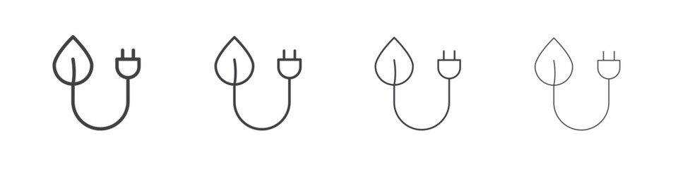 Green energy icons vector graphics for web designs