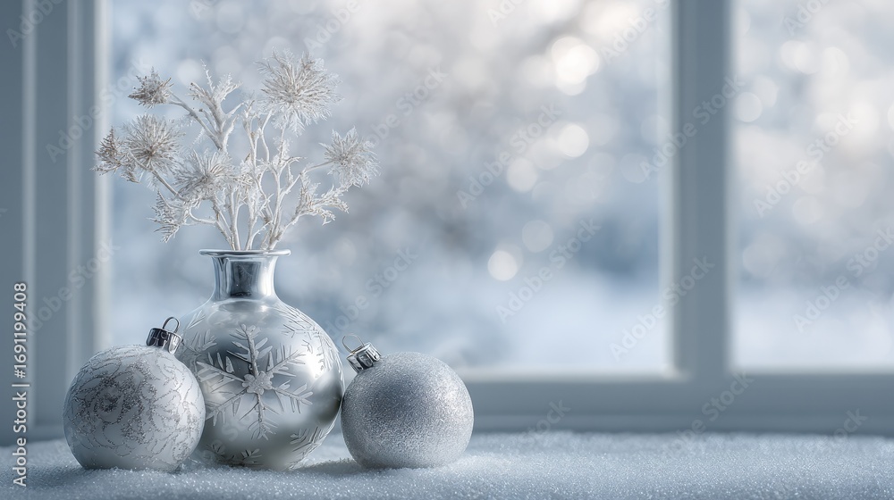 Aufkleber winter snow or holiday motif shoot minimalist winter patterns a closeup of frost on a window vertica