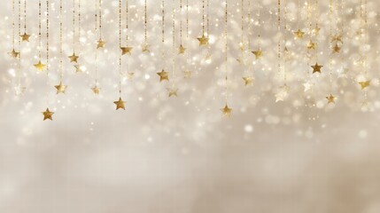 Christmas concert frame for announcement with festive holiday decoration and lights.