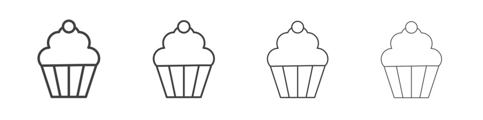 Cupcake icons vector graphics for web designs