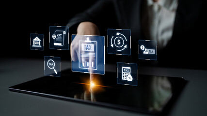 Financial regulation and tax compliance concept showing tax document, VAT, transaction flow, and financial auditing in modern financial system Latch