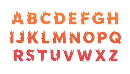 Font fire flame alphabet burn text typography vector cartoon collection. © kolonko