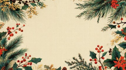 Christmas concert frame for announcement with holiday lights tree snow and joy.