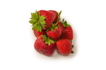 Fresh group of berries isolated on a white background.
