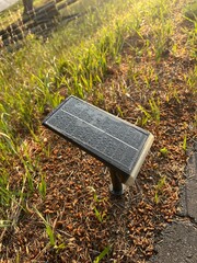 Solar light in the grass during daytime 