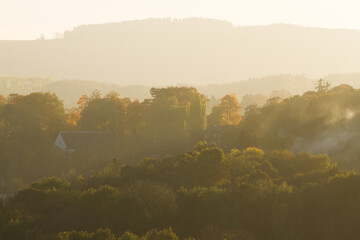 evening mood near a village