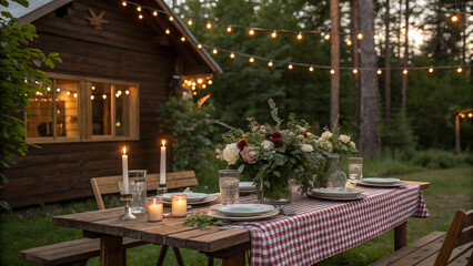 table in the garden