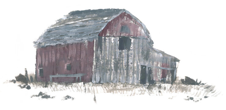 Rustic Old Barn Illustration