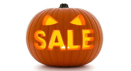 Halloween Pumpkin with Sale Sign Carved Inside
