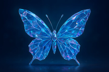 Fantasy Crystal Butterfly with Transparent Sparkling Wings