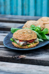 Veggie hamburger on a plate