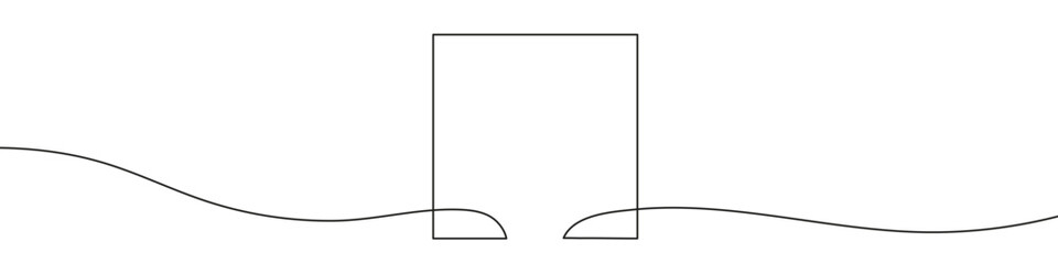 Square in one line art style. Square drawing with editable stroke on white background. Vector illustration.