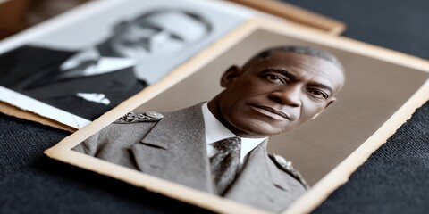 vintage african american photos, sharp, detailed vintage black and white photos of prominent african american leaders and historical moments with fine grain and soft museum-quality lighting, classic