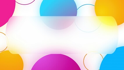 Glass plate with colored spheres. Computer generated 3d render
