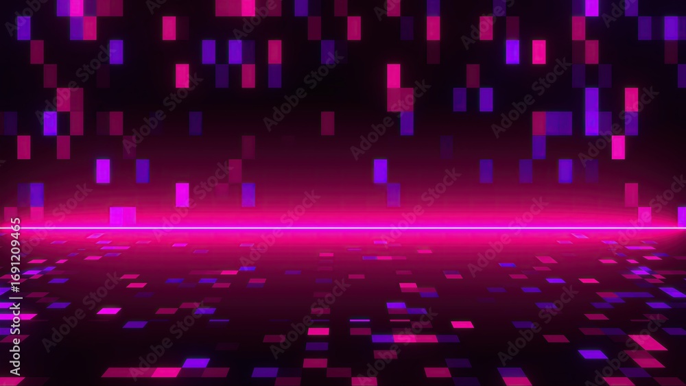 Poster abstract technology background with blocks. computer generated 3d render