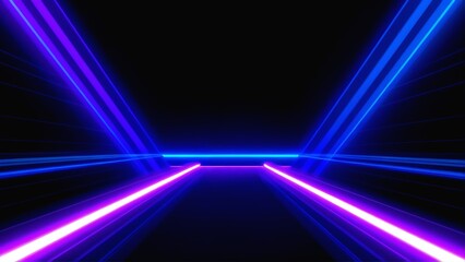 Fototapeta premium Abstract Neon Light Tunnel Backgrounds