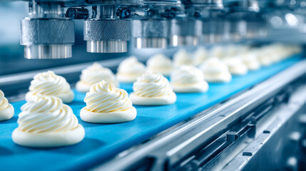Automated production line of Swedish-style butter cookies with distinctive swirls
