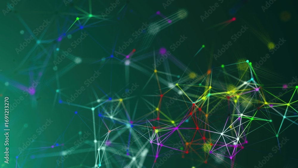 Aufkleber abstract connection dots. computer generated 3d render