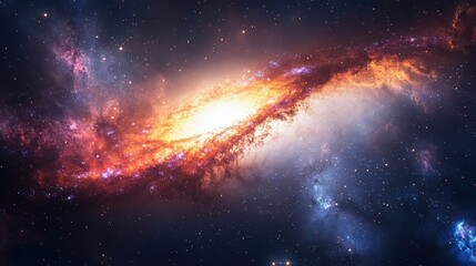 Fototapeta premium Stunning Cosmic Spiral in Deep Space with Bright Colors and Twinkling Stars