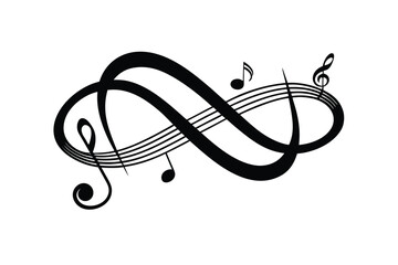 Musical Notes Forming an Infinity Loop Vector Illustration