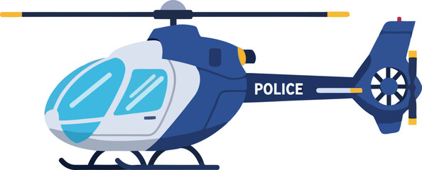 Police helicopter vector illustration aerial law enforcement patrol aircraft transportation service vector © Vector World