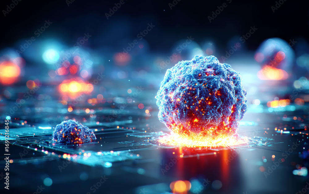 Poster advanced scientific visualization of cellular structures with glowing effects
