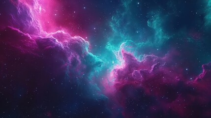 Vibrant Cosmic Clouds in Space with Stunning Pink and Blue Hues