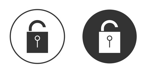 Unlock icon silhouette vector illustration collection