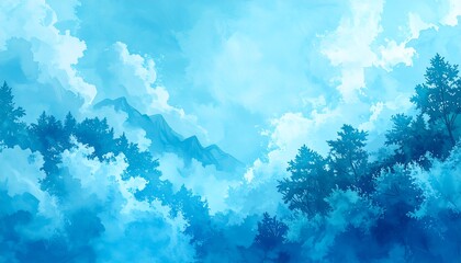 Obraz premium Soft-toned blue landscape