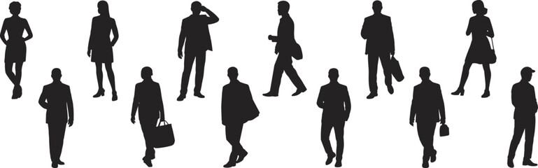 Business Professionals Silhouettes in Motion and Poses people women