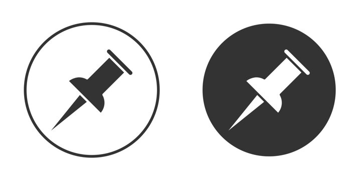 Push pin icon silhouette vector illustration collection