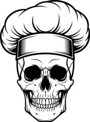 Chef skull icon graphic design elements vector