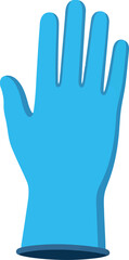 Bright cyan disposable nitrile glove for medical and safety use clean isolated hand protection vector