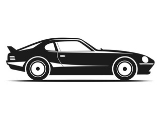 Classic Sports Car Vector Illustration in Silhouette Style silhouette