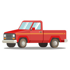 red truck isolated on white