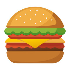 hamburger on white background